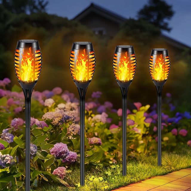Solar Flickering Flame pathway Garden Lights