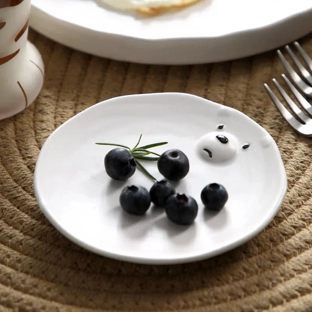 Cartoon Polar Bear Ceramic Plate and Bowl Set Eco-Friendly
