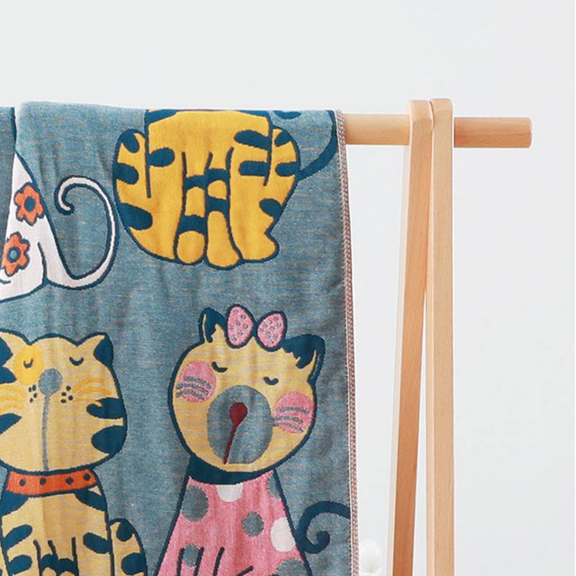 Ownkoti Cat Cotton Bath Towel Baby Blanket-5