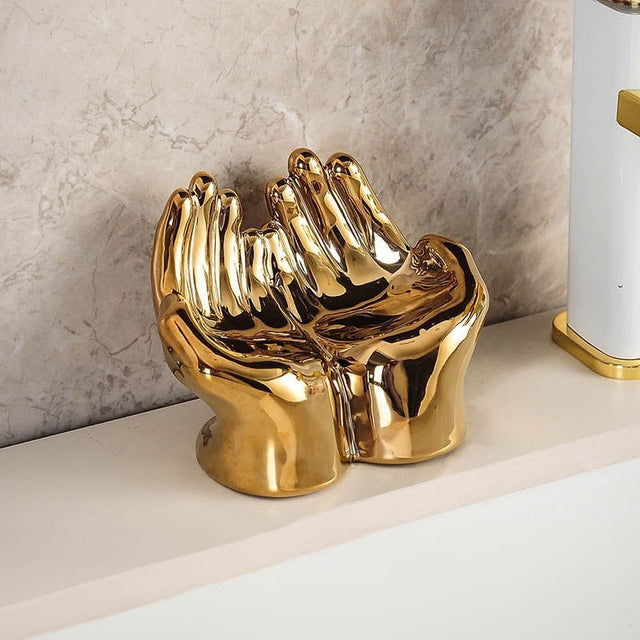 Ceramic Cartoon Palm Soap Holder with Drain Design