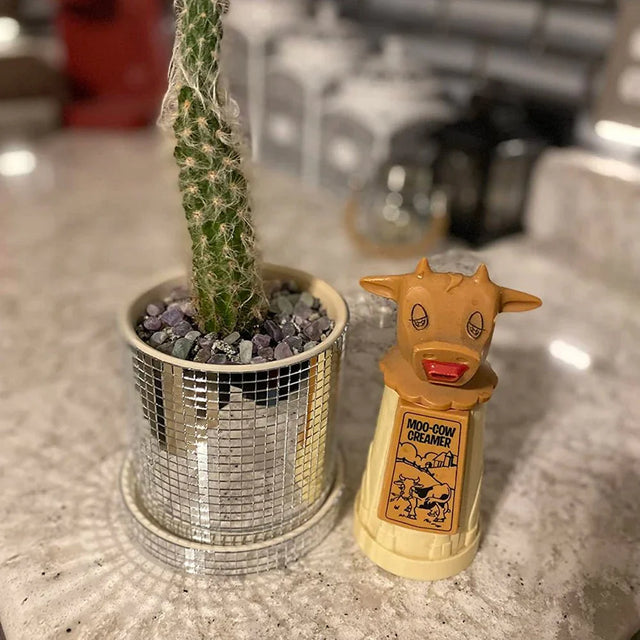 Ceramic Disco Mirror Ball Planter Pot with Drainage Hole