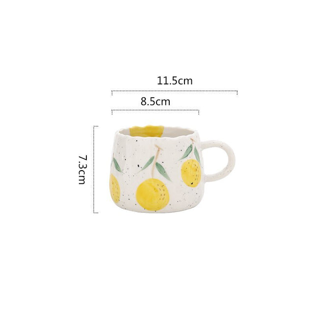 Ceramic Coffee Mug with Playful Fruit Design