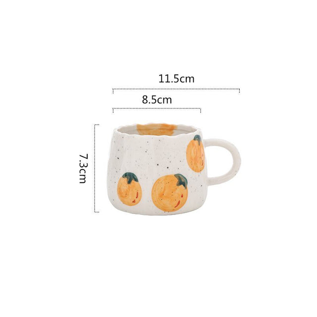 Ceramic Coffee Mug with Playful Fruit Design
