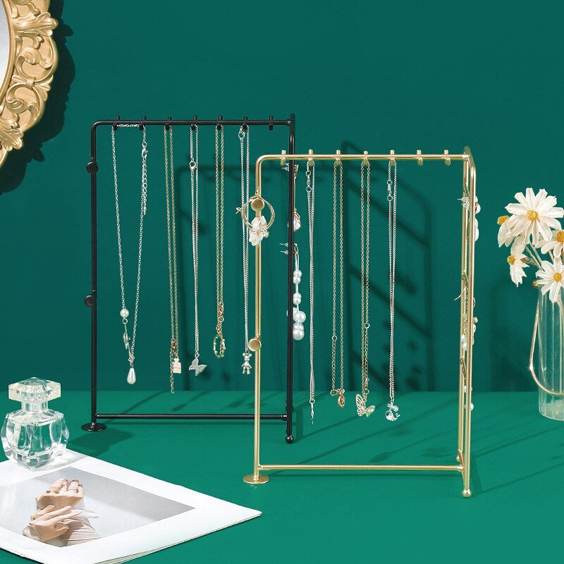 Coloured Hanging Jewellery Organiser Stand with Metal Frame