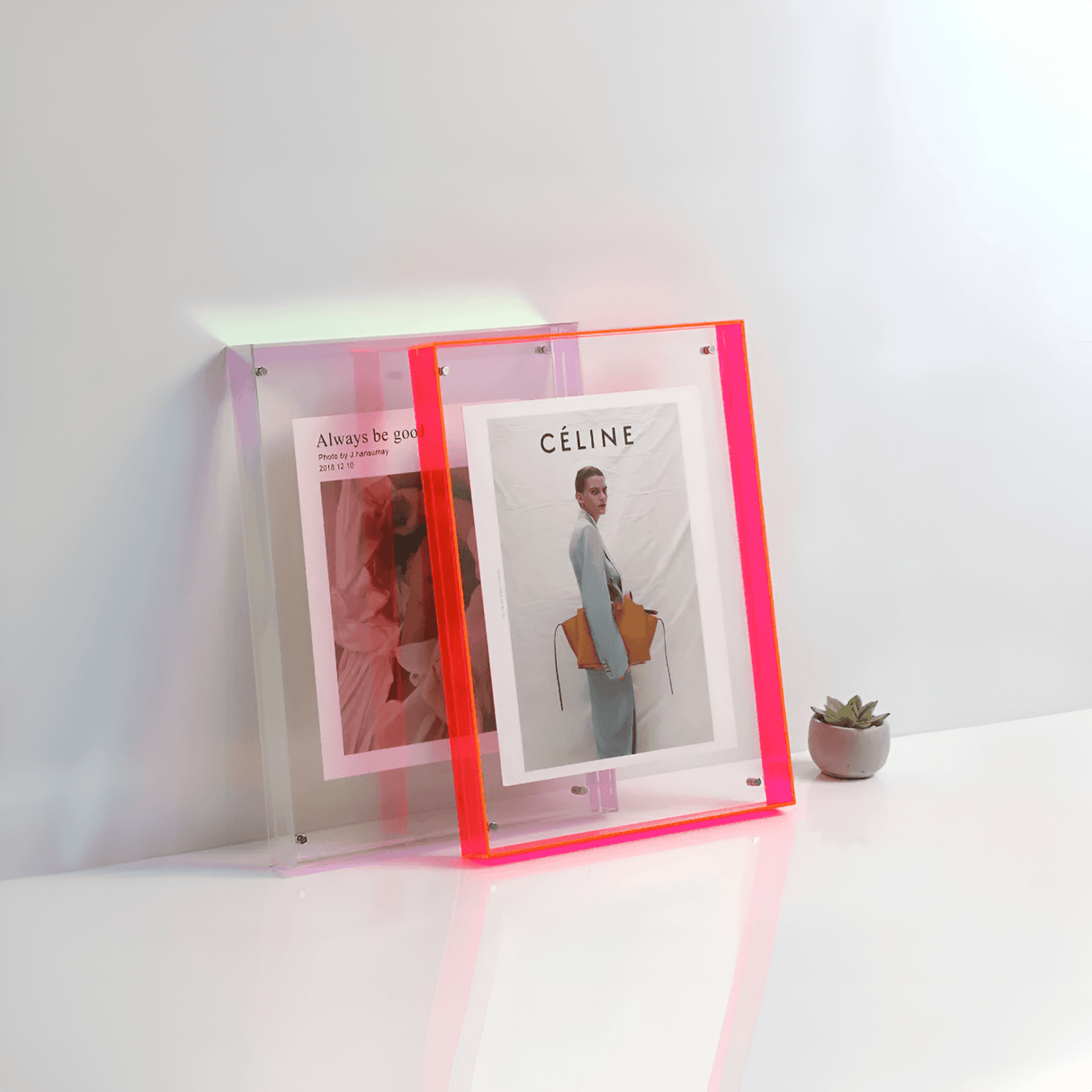 Coloured Transparent Acrylic Picture Frame for Modern Displays