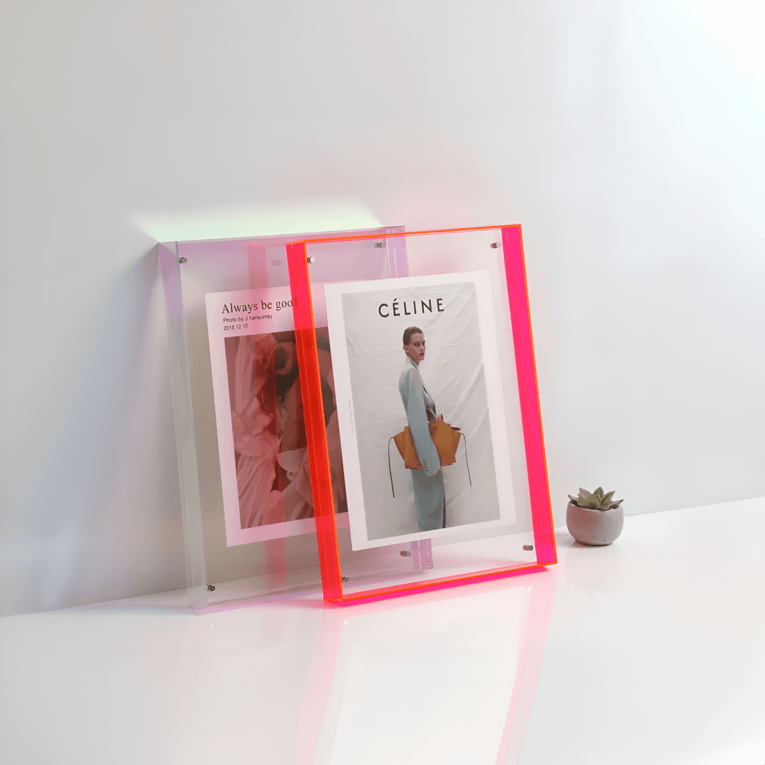 Coloured Transparent Acrylic Picture Frame for Modern Displays