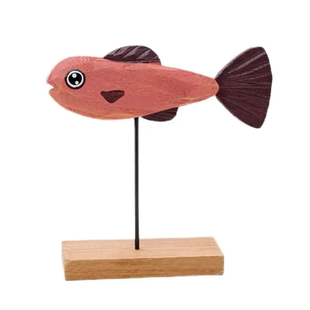 Colourful Abstract Wooden Fish Decoration for Home Style