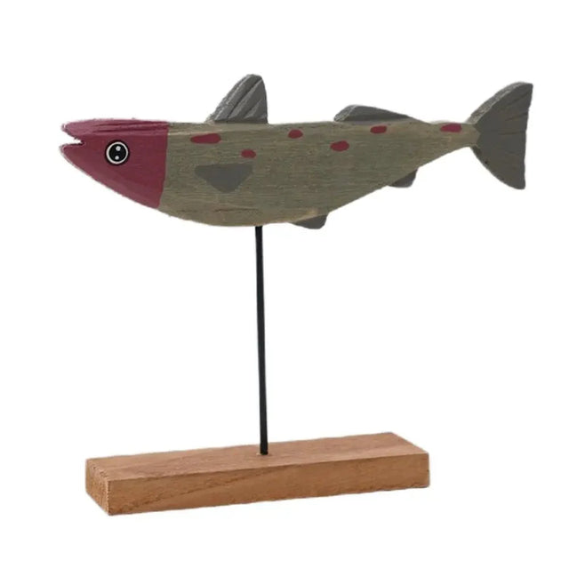 Colourful Abstract Wooden Fish Decoration for Home Style