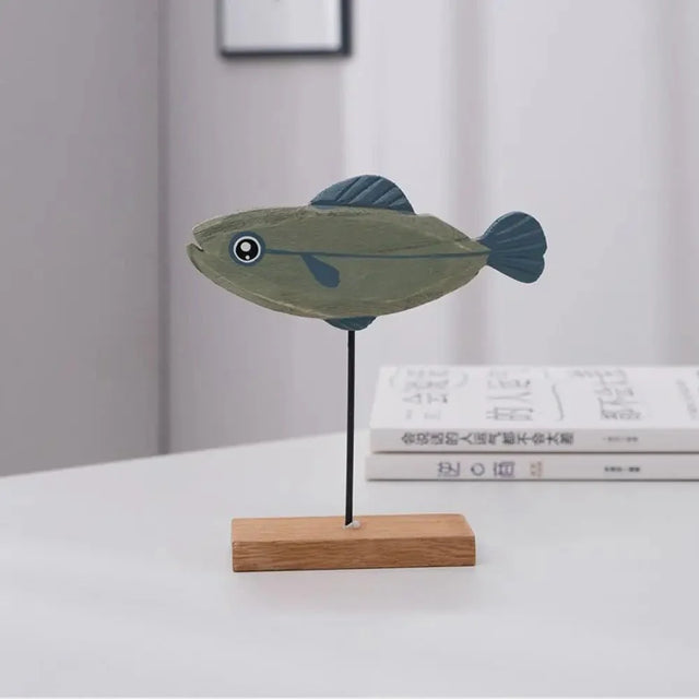Colourful Abstract Wooden Fish Decoration for Home Style
