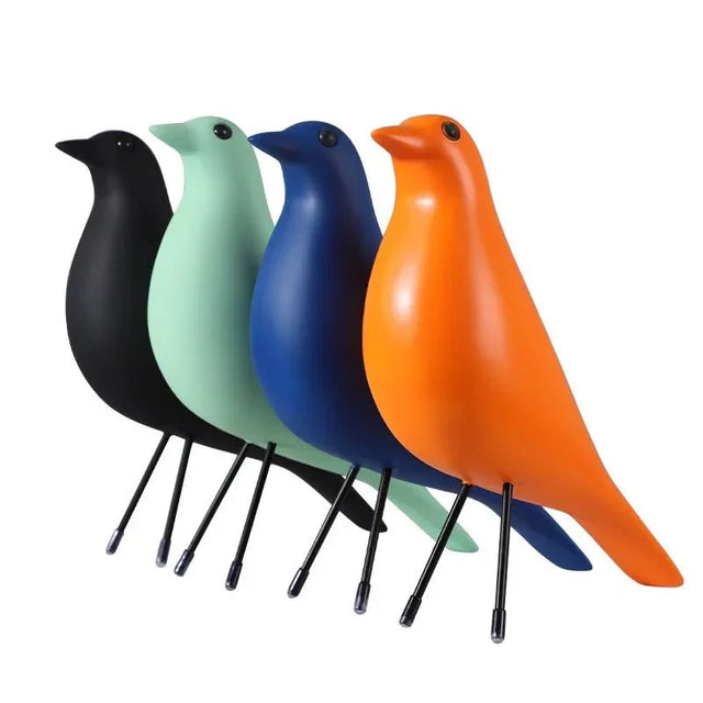 Colourful Novelty Bird House Ornament Resin Sculpture Decor