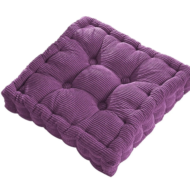 Corduroy Meditation Floor Cushion - Modern Cotton Seat 40x40cm