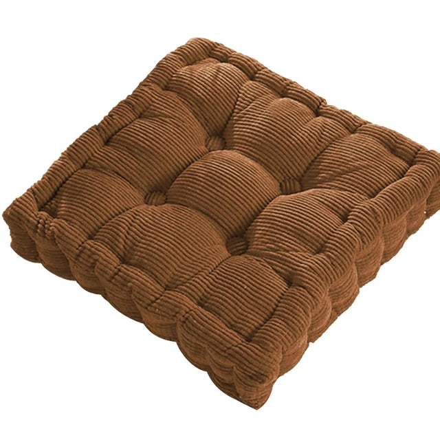 Corduroy Meditation Floor Cushion - Modern Cotton Seat 40x40cm