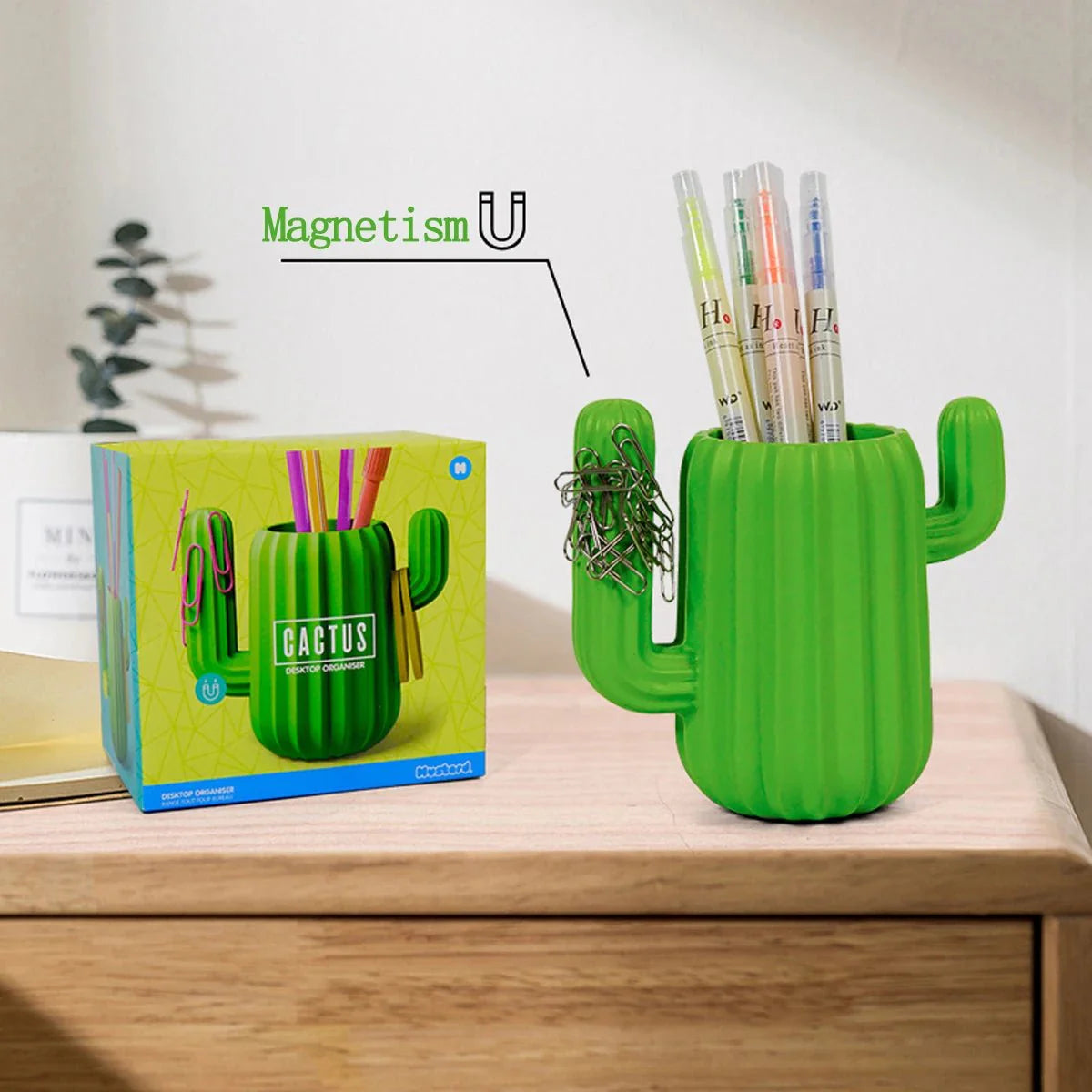 Creative Cactus Shape Desktop Organiser Resin Pen Holder