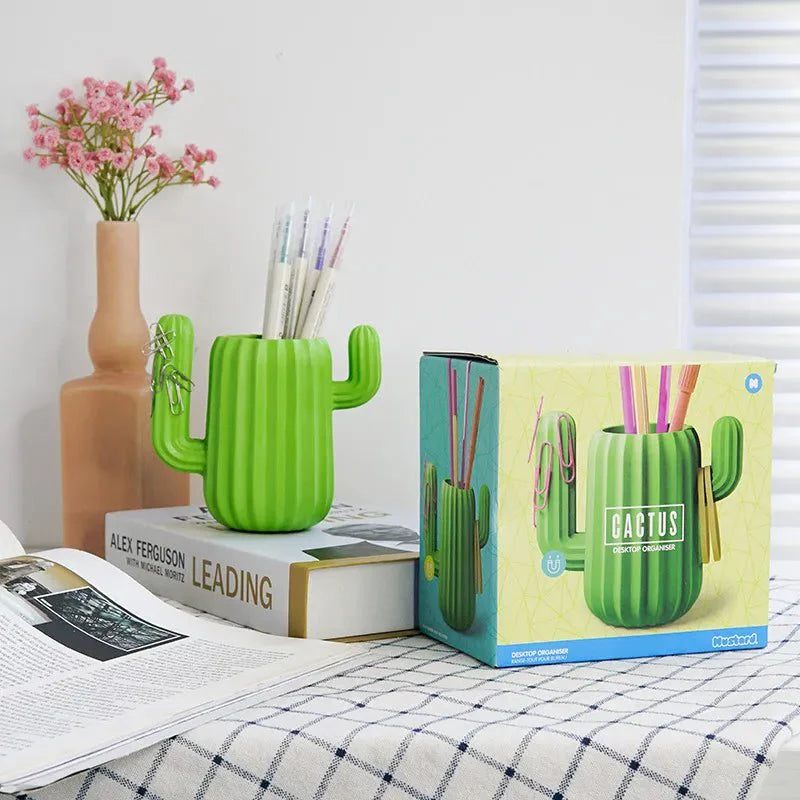 Creative Cactus Shape Desktop Organiser Resin Pen Holder
