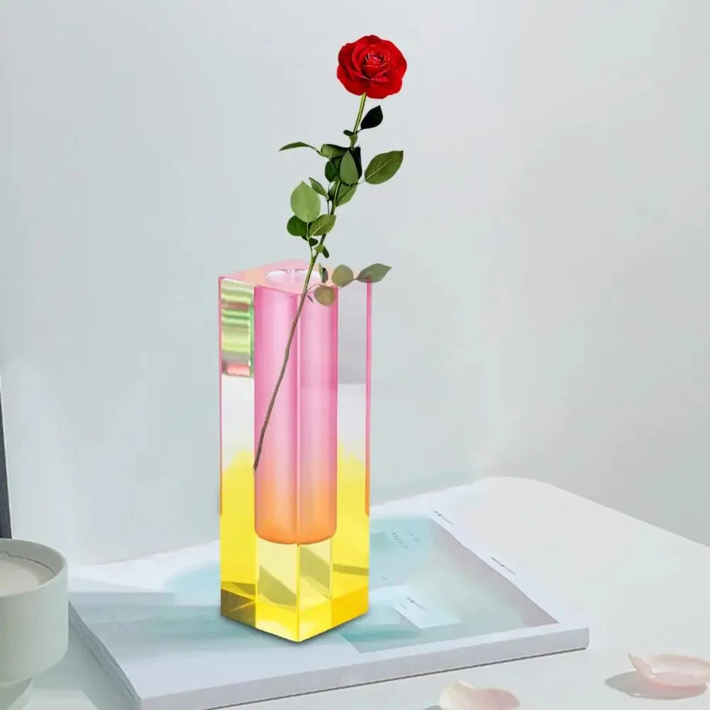 Crystal Effect Gradient Vase Modern Acrylic Tabletop Decor
