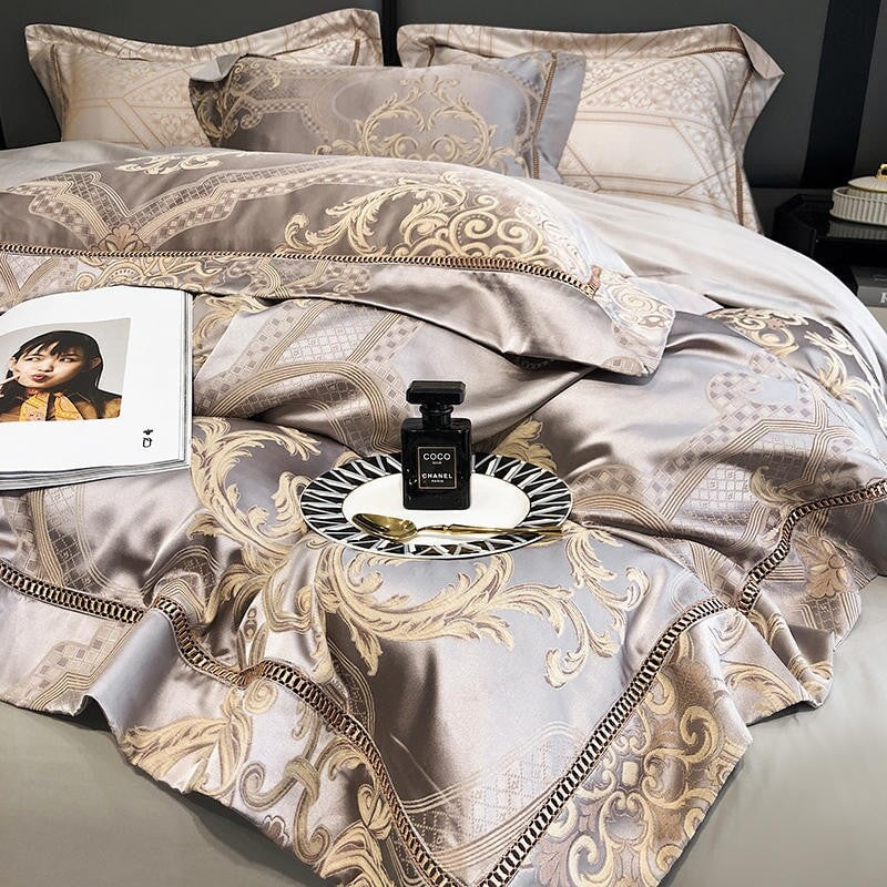 Damask Luxury Duvet Cover Set – 1000 TC Egyptian Cotton for Ultimate Comfort