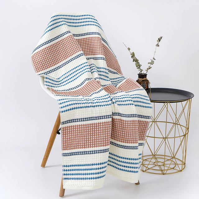 Ownkoti Colorblock Striped Cotton Bath Towel-1