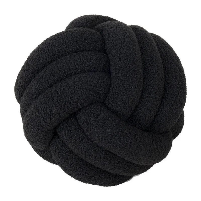 Decorative Knotted Teddy Ball Soft Cushion - 100% Wool, Round