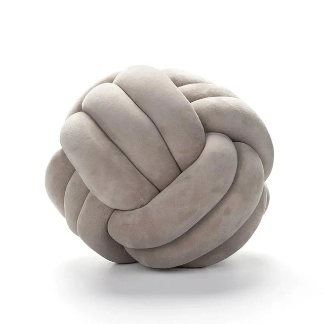 Decorative Knotted Suede Effect Ball Soft Cushion Pillow