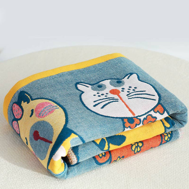 Ownkoti Cat Cotton Bath Towel Baby Blanket-6