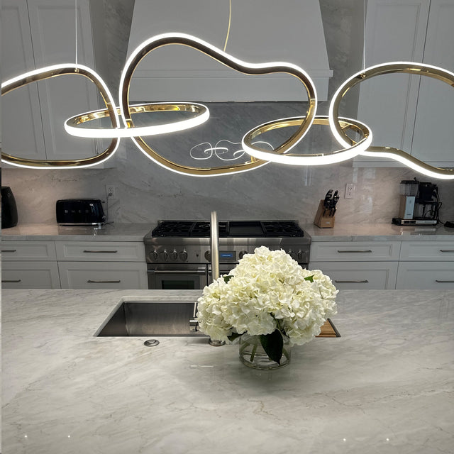 Disruption Chandelier – Modern Stainless Steel Ring Ceiling Light