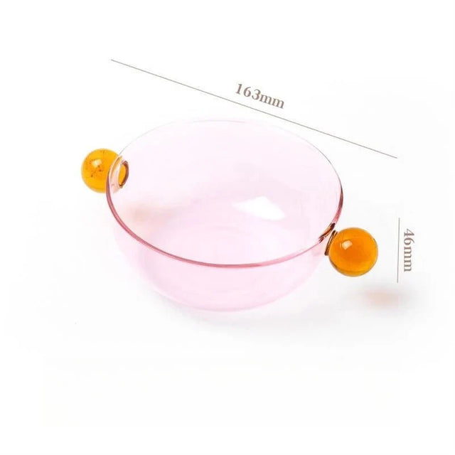 Double Ball Handled Coloured Glass Bowl Eco-Friendly Design