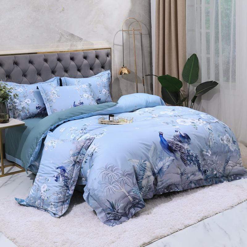 Dreamland Duvet Cover Set – 500 TC Egyptian Cotton with Floral Bird Design