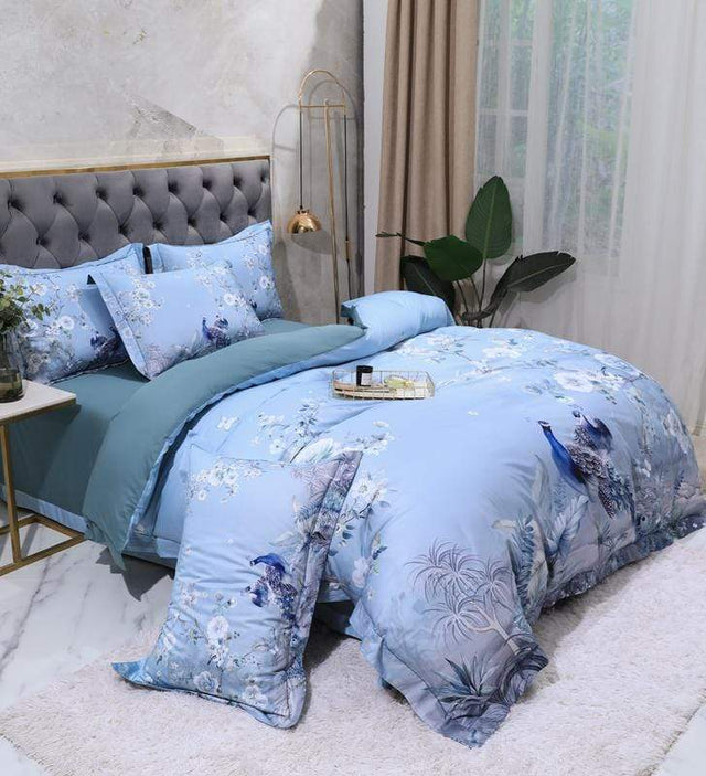 Dreamland Duvet Cover Set – 500 TC Egyptian Cotton with Floral Bird Design