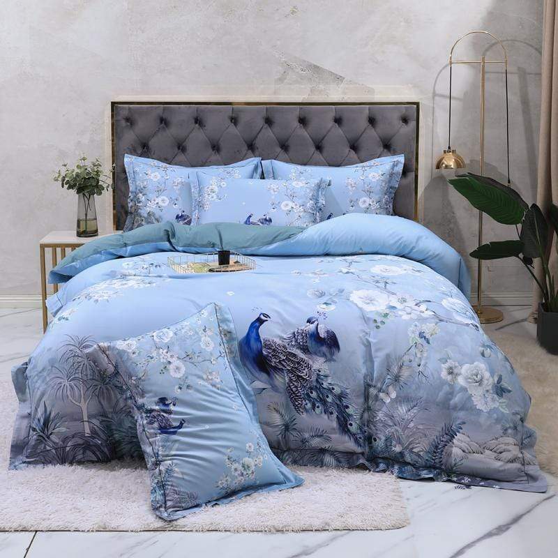 Dreamland Duvet Cover Set – 500 TC Egyptian Cotton with Floral Bird Design