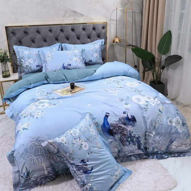 Dreamland Duvet Cover Set – 500 TC Egyptian Cotton with Floral Bird Design