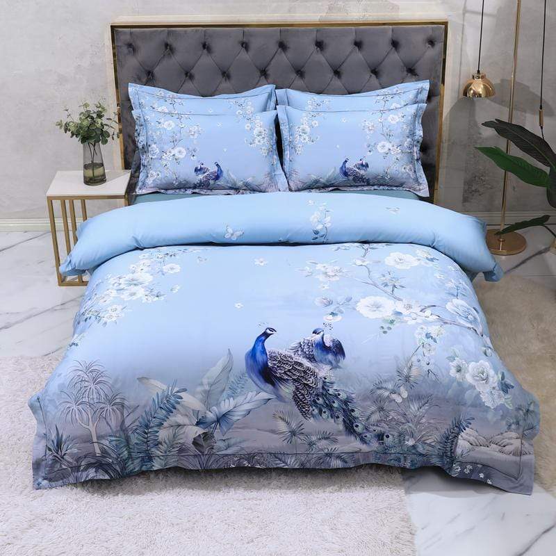 Dreamland Duvet Cover Set – 500 TC Egyptian Cotton with Floral Bird Design