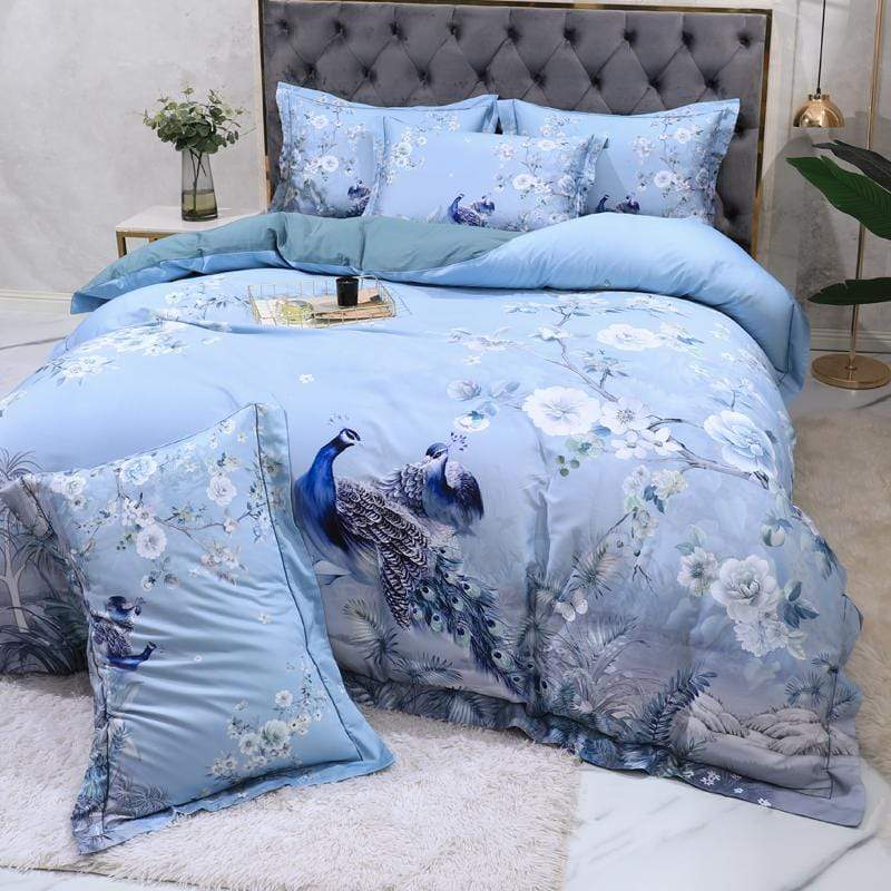 Dreamland Duvet Cover Set – 500 TC Egyptian Cotton with Floral Bird Design