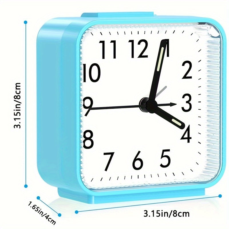 Elegant Rectangular Alarm Clock with Glowing Hands and Nightlight