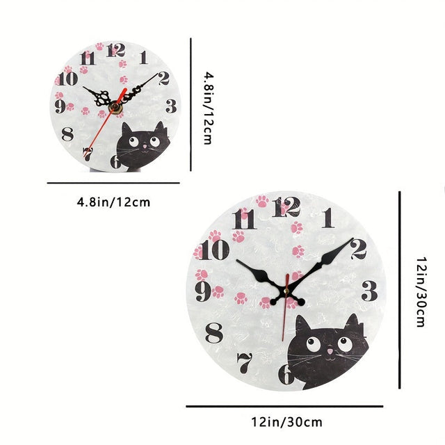 WhiskerWatch Adorable Silent Cat Wall Clock Stylish Decor
