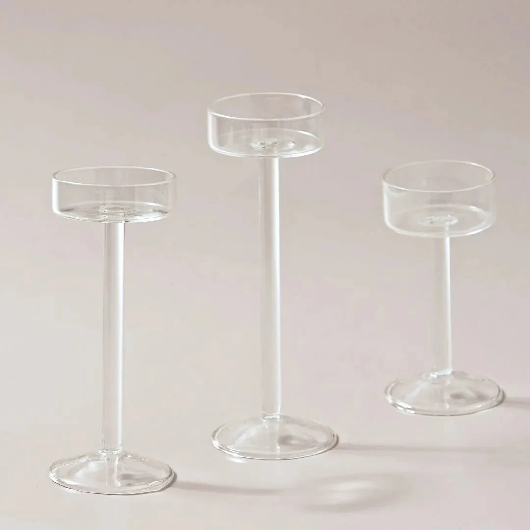Elegant Glass Tealight Candle Holder Set for Home Decor