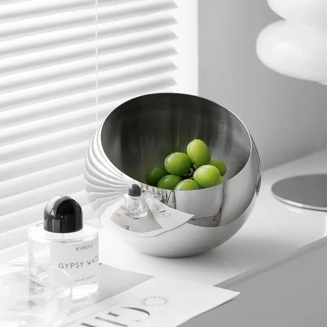 Elegant Stainless Steel Fruit Bowl - Modern Eco-Friendly Design