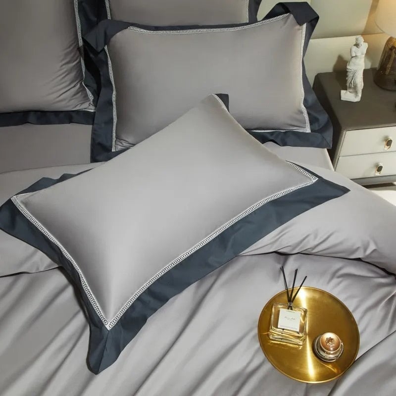 Essence Duvet Cover Set – 1000 TC Egyptian Cotton with Elegant Border Detailing