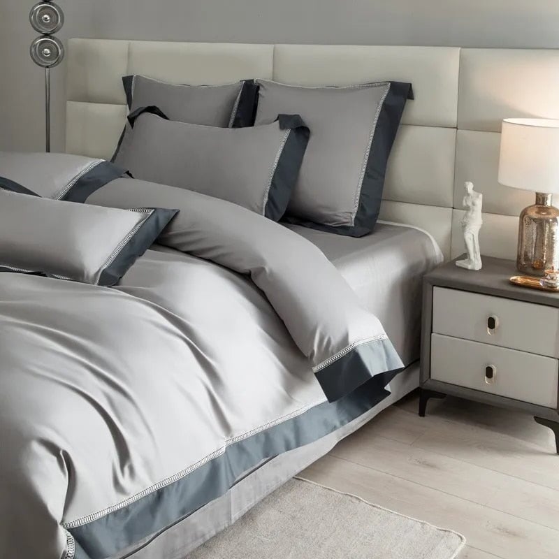 Essence Duvet Cover Set – 1000 TC Egyptian Cotton with Elegant Border Detailing