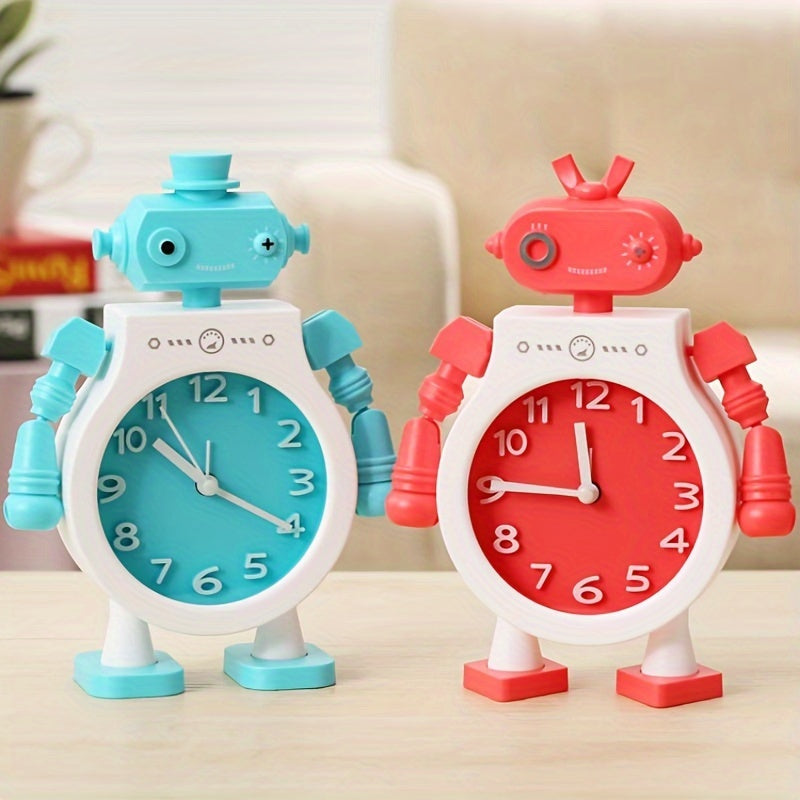 Fun Cartoon Robot Alarm Clock with Sleep Timer for Kids