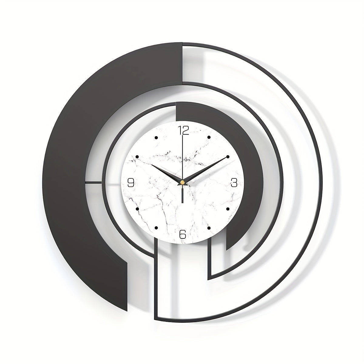 Timeless Geometry Black Metal Wall Clock
