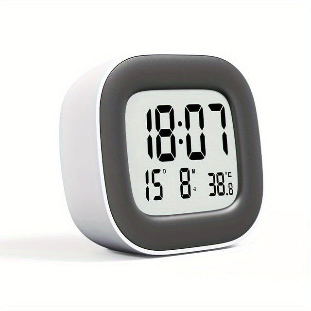 Compact Digital Alarm Clock with Temperature Display