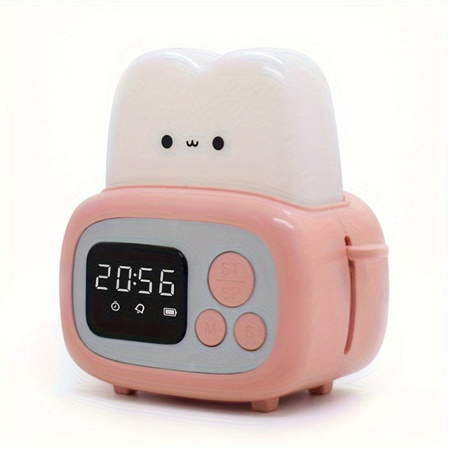 Adorable LED Alarm Clock with USB Rechargeable Battery