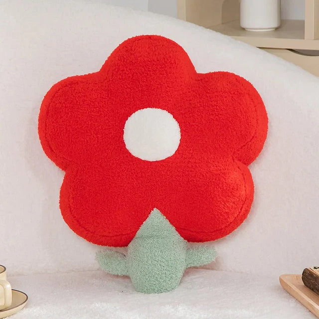 Fleece Flower Throw Cushion in Cotton with Cute Design