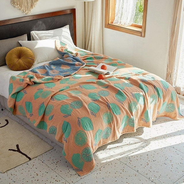 Floral Muslin Bed Cover for Cozy Comfort and Style