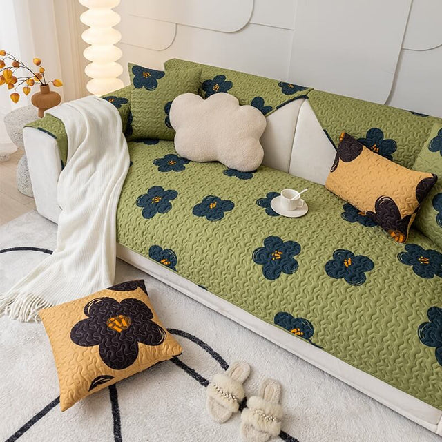 Caramel Macchiato Cotton Non-slip Couch Cover for Protection