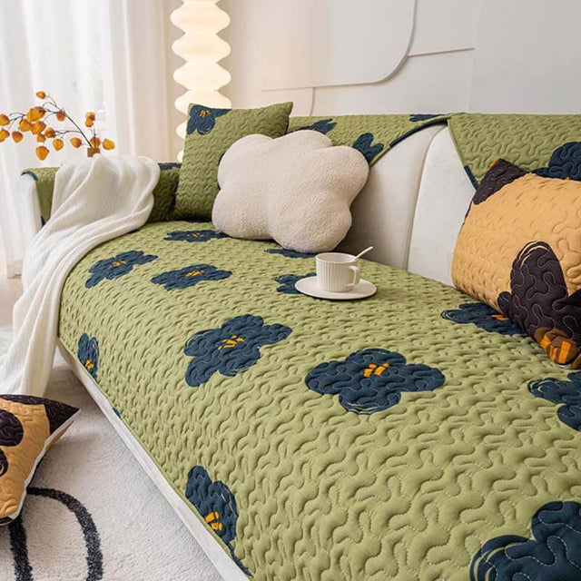 Caramel Macchiato Cotton Non-slip Couch Cover for Protection