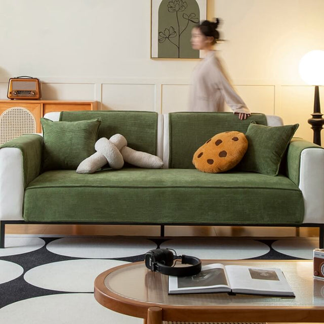 Chic Corduroy Sofa Protector Anti-slip Couch Cover 70x70 cm