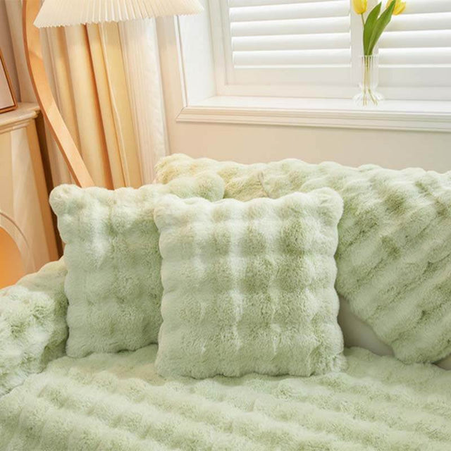 Cozy Plush Solid Colour Non-slip Couch Cover for Comfort