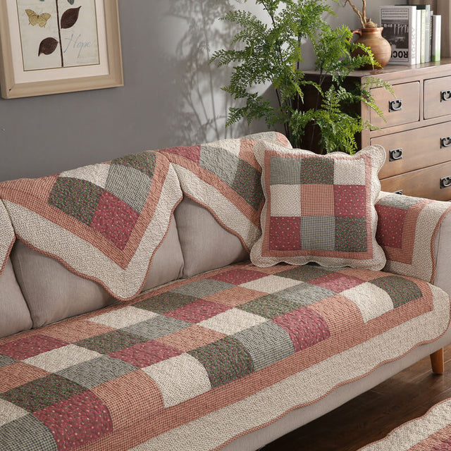 Cotton Quilted Washable Non-slip Couch Cover with Comfort
