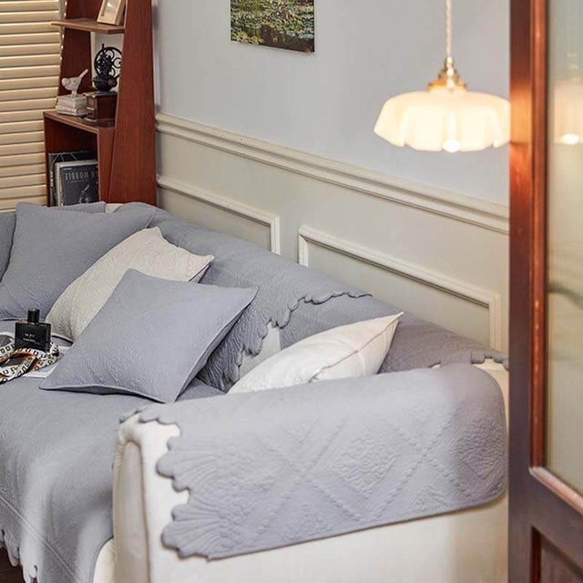 Fashion Leaf Trim Cotton Washable Couch Cover 70x70 cm